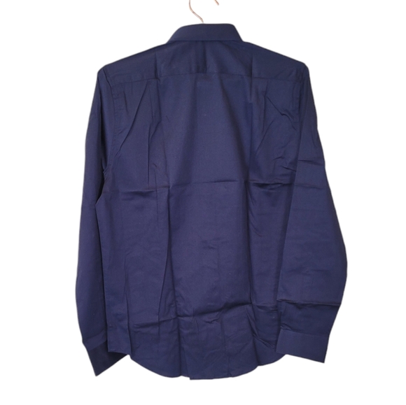 DSTRCT & ROW Navy Slim Fit Button Front Long Sleeve Shirt Size M-SL - Picture 14 of 14